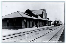 c1950's Depot Station R.R. Train Ellensburg Washington WA RPPC Photo Postcard picture