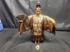 Vtg OKINA NOH DOLL Kabuki Dancer Mixed Metals Bronze 1950's Japan Mask &Fan 2717 picture