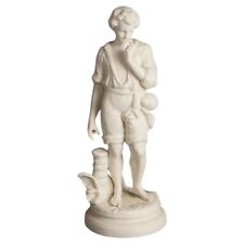 Antique Bisque Porcelain Figure of a Classical Man Standing in Countryside C1850 picture