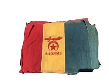 Vintage AAONMS Masonic Shriners Fraternal 1930s Muslin Flag picture