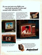 1966 Admiral Television Vintage Print Ad TV On Solid State Color Sonar Remote  picture