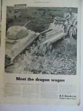1944 B.F. GOODRICH WWII The DRAGON WAGON  Moves Tanks vintage art print ad picture