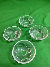 4 Vintage 4” Crystal Chandelier  Bobeches 5 holes around picture