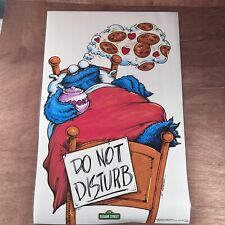 VTG SesameStreet Cookie Monster do not disturb Laminated Poster 1981 Made In USA picture