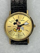 Vintage Bulova Mickey Mouse Watch Men Gold Tone 31mm NEEDS BATTERY picture