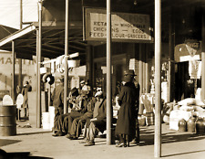 1935 Sidewalk Scene, Selma, Alabama Old Photo 8.5