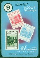 1955 Pepys, Scouting card game (Boy Scouts), # 9, Stamps, 1931 Romania picture