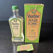 Vaseline Hair Tonic Glass Bottle Chesebrough Mfg. Co. New York USA 1943 With Box picture