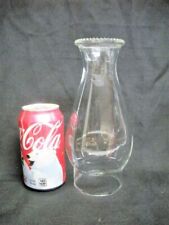 8 ¾” Glass Hurricane Chimney Oil Lamp Kerosene Candle Globe 3” Fitter Beaded Top picture