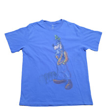 VTG Disney Goofy T-Shirt XL Blue Men Cotton Casual Cartoon Sketch Crew Retro picture