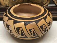 Vintage Native American GARNET PAVATEA Hopi-Tewa Pottery Low Bowl Dish picture