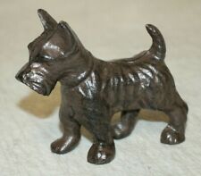 SCOTTISH TERRIER SCOTTIE DOG Heavy Cast Iron STATUE PAPERWEIGHT SMALL 5'' x 4'' picture