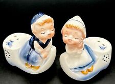 Vintage Kissing Dutch Kids on Clogs Salt and Pepper Shakers Enesco E5816 Ceramic picture