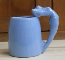 Vtg 1940's 1950's Nude Naked Woman Figural Handle Blue Mug Catalina Pottery ? picture