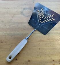 Vintage Ekco USA Flipper Lifter Curved Slotted Spatula Chrome Plated Turner picture