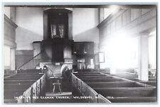 c1950's Interior Old German Church Waldoboro Maine ME Photo RPPC Postcard picture