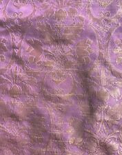 Vintage  45”x 4 Yds 1950s Pink Gold Brocade Cotton Blend Fabric EXQUISITE picture