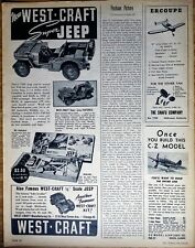 1944 West Craft Model Army Jeep Kit War Era Vintage Half-Page Art Print Ad picture
