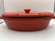 Coushatta Red and Black Ceramic Bakeware Dish With Lid - Coushatta Casino Resort picture