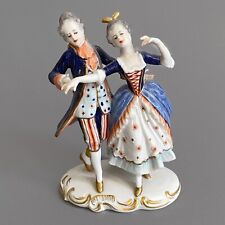 Volkstedt Dancing Courting Couple Porcelain Hand Painted Figurine East Germany picture