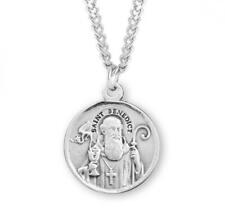 Elegant Saint Benedict Round Sterling Silver Medal Weight of medal 7.3 Grams picture