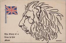 Postcard UK Colonies Glory Lion Mane Canada India Australia New Zealand Africa  picture