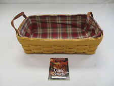 LONGABERGER CLASSIC PANTRY  BASKET W/ PLAID FABRIC LINER BROWN 12327 picture