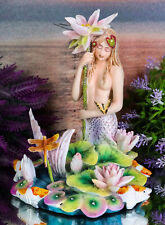 Sheila Wolk Rainbow Pool Mermaid By Butterfly Dragonfly And Koi Fishes Statue picture
