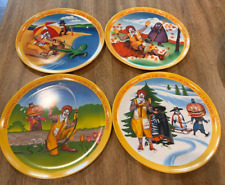 Vintage 1977 Ronald McDonald’s 4 Seasons Plastic  10'' Plates - Set 4 -1@ Season picture