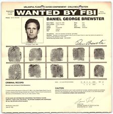 1995 FBI WANTED POSTER DANIEL GEORGE BREWSTER CHILD MOLESTER UNCAPTURED  Z4965 picture