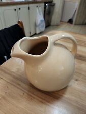 Vintage MCM Hall Pottery Round Ball Pitcher Beige Ice Lip 633 picture