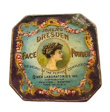 Rare Antique circa 1895/1906 Riker’s Dresden Face Powder Box Sealed Full Inside picture