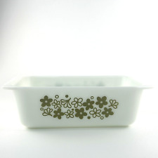 Vintage Pyrex Spring Blossom Green Crazy Daisy Bread Loaf Pan 913 Made In USA picture