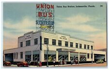 c1940 Union Bus Station Exterior Building Jacksonville Florida Vintage Postcard picture