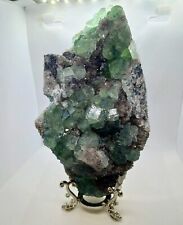 Xl Fluorite With Smokey Quartz Large Green Fluorite Crystal Specimen 4 lbs  picture