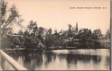 c1940s FUQUAY SPRINGS, North Carolina Postcard Lake Scene / Mayrose UNUSED picture