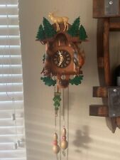 Vintage cuckoo clock cleaned and serviced, Elk in the pines, Working picture