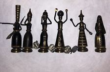 VTG ,Six Small  Brass Mezuzah Figures By picture