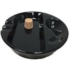 Black Ceramic Single Pipe Rest and Double Cigar Ashtray for Patio Use picture