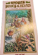 Gnomes Pixies And Elves The Picnic Jigsaw Puzzle J Ewers 1978 Vintage 70s VTG picture