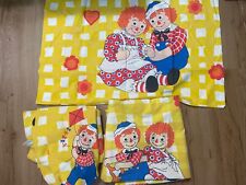 Vintage Raggedy Ann & Andy Bedroom Set. Flat And Fitted Sheets And Pillowcase picture