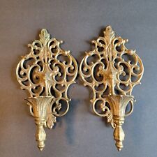 Pair Of Brass vintage candleholder/wall sconce victorian Gothic Candlestick picture