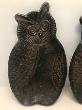Cast Iron Owl Spoon Rest Or Display Piece By Abbott Brown 8” T X 4.5”W ONE LEFT picture