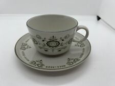 Franciscan China Tea CUP & SAUCER Set Coffee Mug HERITAGE Sage Green VTG 60s picture