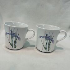 Vintage Corelle Stoneware Shadow Iris Coffee Cup Or Mug Purple Pastel Flowers picture