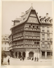 France, Strasbourg. Maison Kammerzell Vintage Albumen Print.  Albumin Print  picture