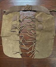 VTG Leather Chap-Parel Gerald Roberts Kids Cowboy Cowgirl Brown Leather USA EUC picture