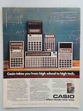 1982 Casio Calculators FX 7 78 702P 900 3600P Chalkboard vintage Print Ad picture