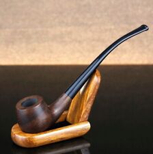 1pcs High Quality 17cm Long Ebony Wood Pipe Smoking Pipe Round Bowl Filter Pipes picture