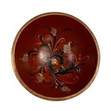 Rosemaling Vtg hand Painted Norwegian folk floral wooden small bowl artisan picture